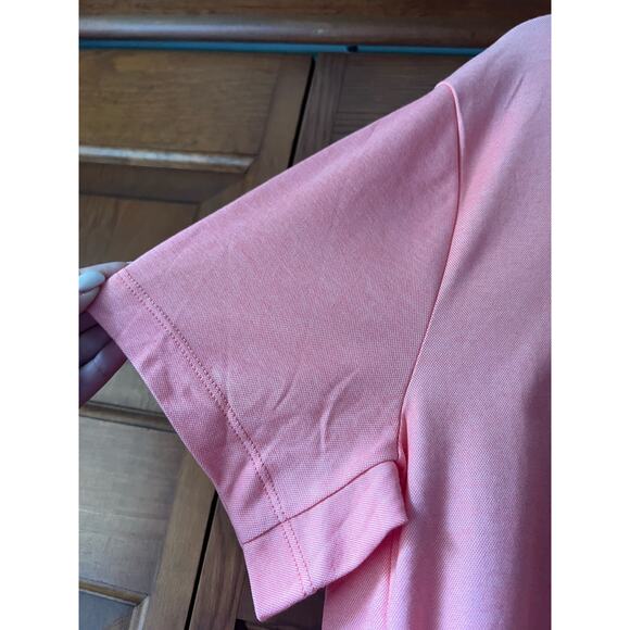 NWT J. Crew Men's Performance Polo Shirt With COOLMAX Grapefruit Pink Size L - Picture 4 of 12